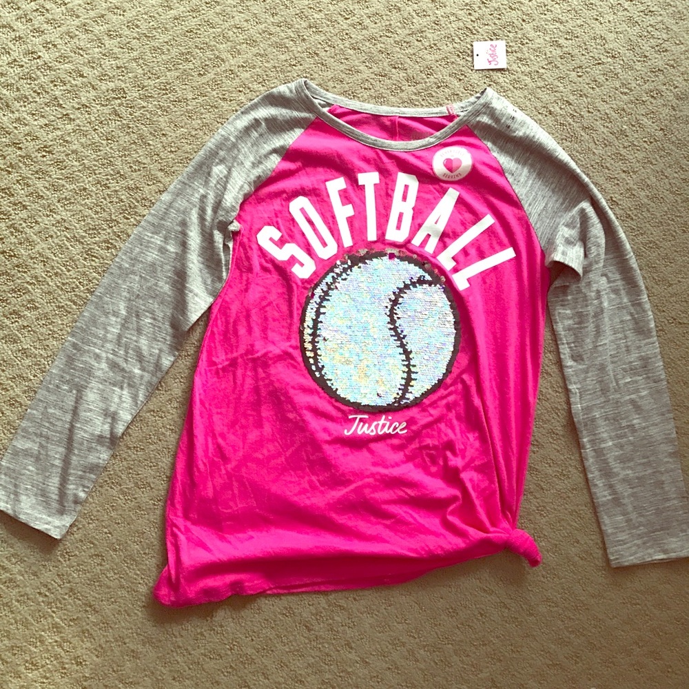 Girl’s size 18 Justice long sleeve softball shirt